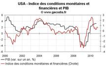 Conditions monétaires et financières USA zone euro et Chine en novembre 2010